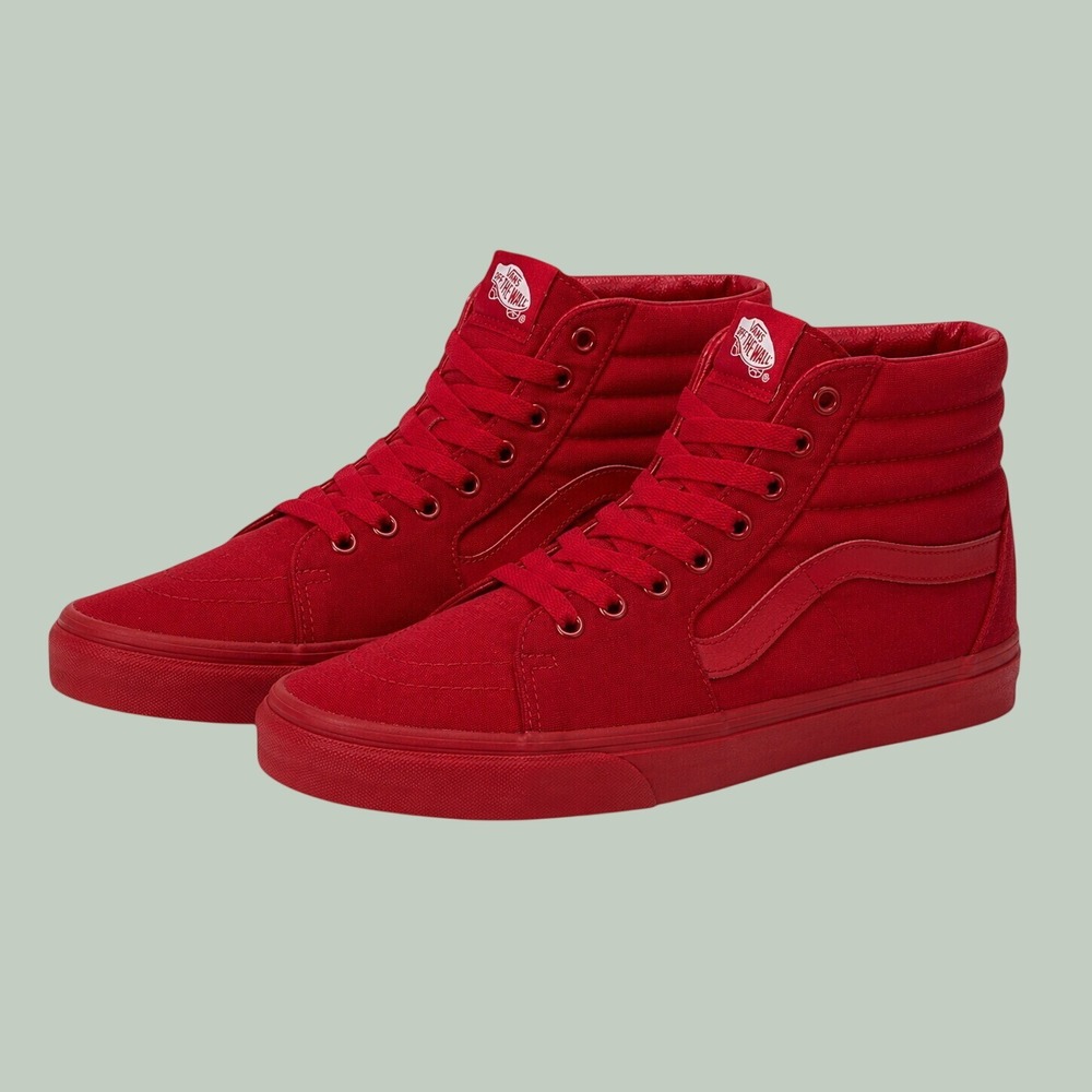 Vans Sk8-Hi Red Monochromatic High Top Canvas Men's 9/Women's 10.5 UNISEX